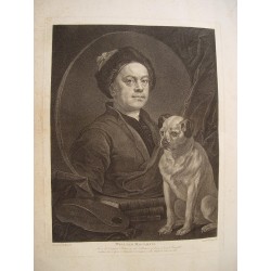 Self-portrait of William Hogath engraved by Benjamin Smith after Hogarth's work