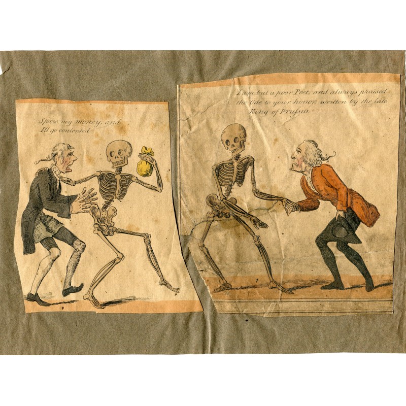« La Danse macabre », gravure d'Isaac Cruikshank, copie de George Woodward. 1808