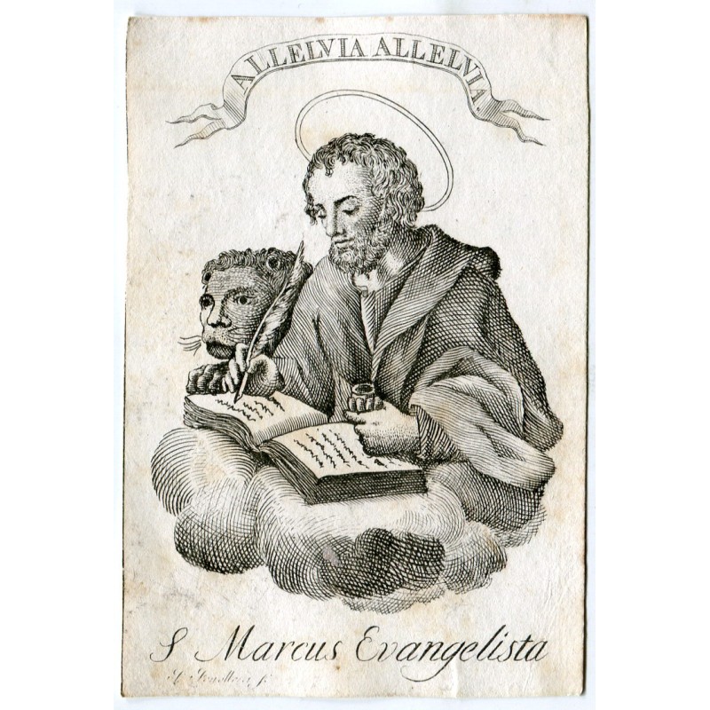 Saint Mark the Evangelist, signed, illegible engraving