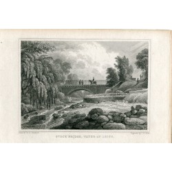 Stock bridge , Water of Leite grabado por J.B. Allen, dibujó Thomas H. Shepherd