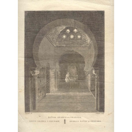 España. Andalucía. Granada. «Baños árabes en Granada» Alexandre Laborde (1810-11)