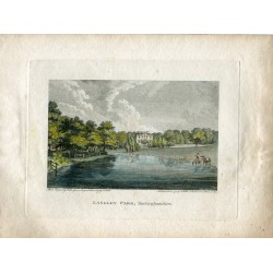 Langley Park, Buckinghamshire, grabado por Walker de un dibujo de Corbold.