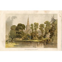 Lithographie de l'église de Stratford on Avon