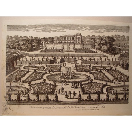 «Veue et perspective de Trianon de St. Cloud du costé du Jardin» Dibujó.y grabó Pierre Aveline (París,1656-1722).
