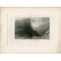 Honister Crag, Cumberland gravé par W. Floyd en 1834, a dessiné T. Allom