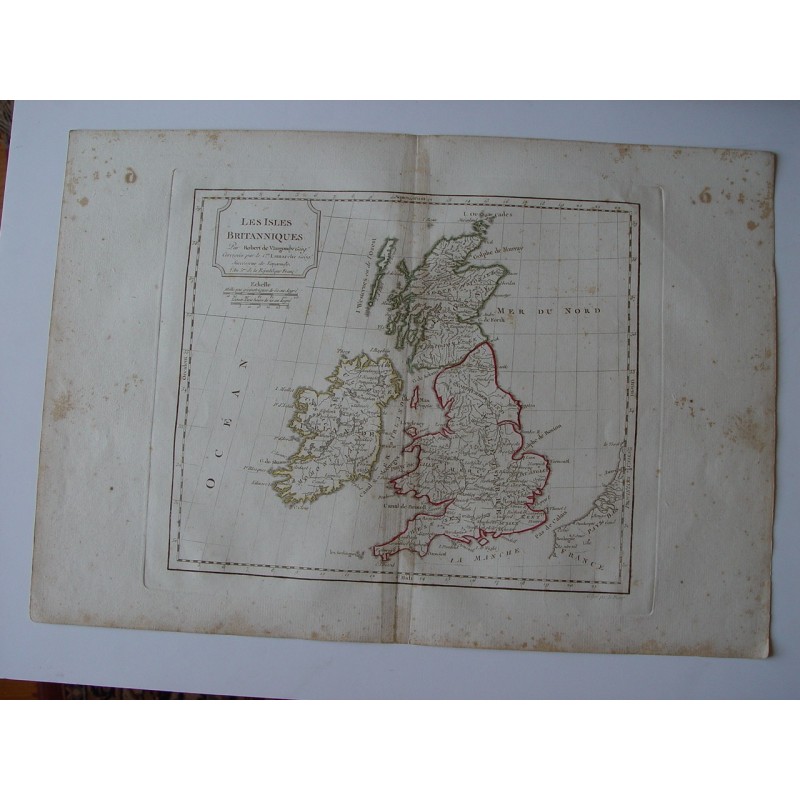 Antique map of United Kingdom. Robert de Vaugondy (1794)