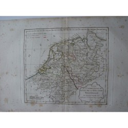 Antica mappa dell'Olanda e della Westfalia. Robert de Vaugondy (1806)