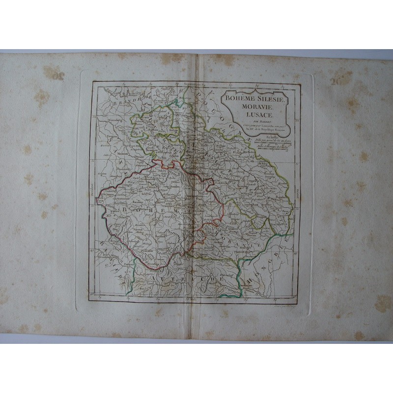 Antique map of Poland and Prague. Robert de Vaugondy (1794)