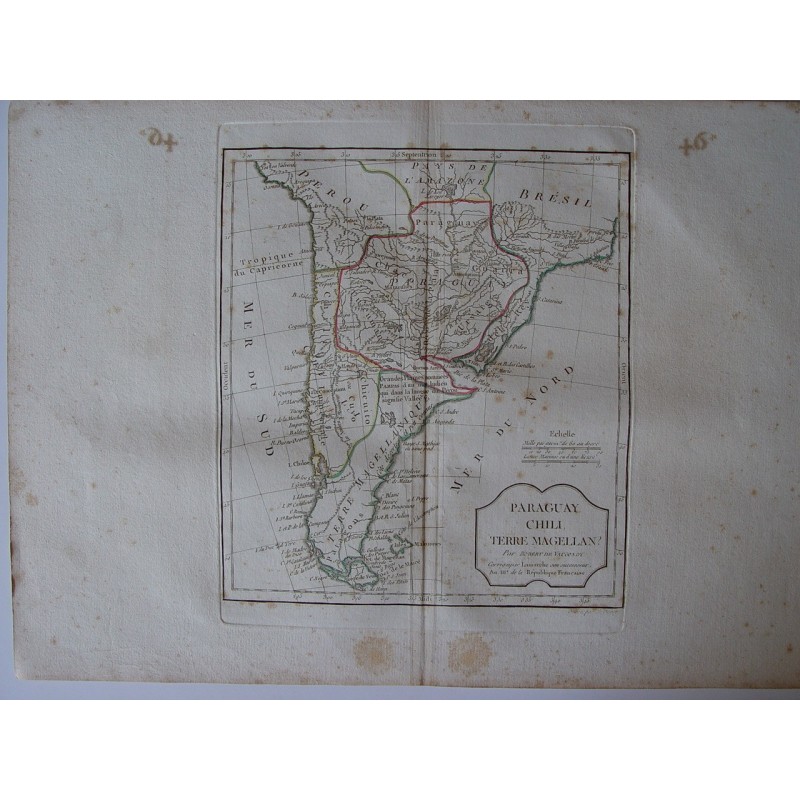 Paraguay, Chill, Terre Maguellan by Robert de Vaugondy-Delamarché