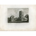 Ingaterra. Fountain Abbey Yorkshire. Grabado por Sparrow en 1785