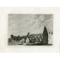 Angleterre. Coverham Abbey, Yorkshire gravé par Godfrey et publié en 1785 par S. Hooper
