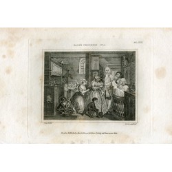 Rake's Progress grabado por Thomas Cook sobre obra de William Hogarth