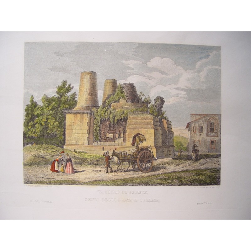 Tombeau d'Arunte, mausolée d'Horace et Curiatii, Rome (Italie). Domenico Amici, 1847