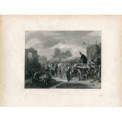 Le saltimbanque gravé par A. Duncam d'après une oeuvre de Jan Steen 1834