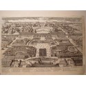 Veue general de la Ville et du Chasteau de Versailles du costés des Jardins. Dibujó.y grabó Pierre Aveline (París,1656-1722).