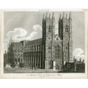 Vue nord-ouest de l'abbaye de Westminster gravée par J. Pays 1815