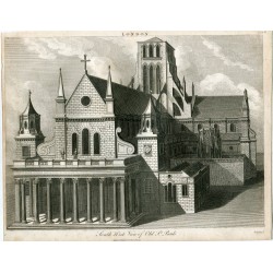 Vue sud-ouest du vieux Saint-Paul gravée par Chapman