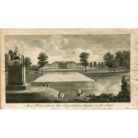 Stow House from the Equestrian Statue im the Park 1776