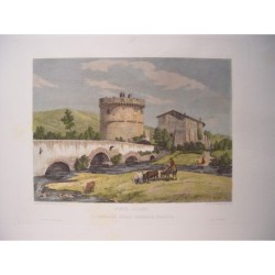 Ponte Lucano, and Sepulcher of the Plauzia family, Rome (Italy). Domenico Amici, 1847