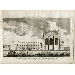 Vue d'Eton College dans le Buckinghamshire gravée en 1799 par The Modern Universal British Traveler