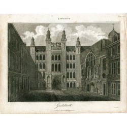 Guildhall grabado por J. Pass publicado por G. Jones en 1814.