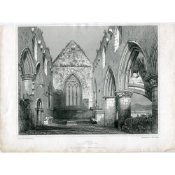 Iona the choir looking east.. Lithograph by JH le Keux. Drew RW Billings.