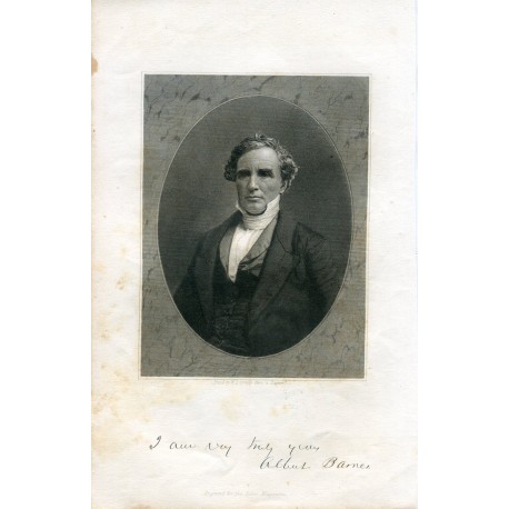 Retrato de Albert Barnes grabado por W.L. Ormsby