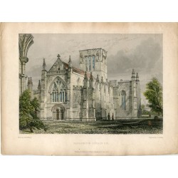 Écosse. Église de Haddington, gravée par J. Saddler. Drew RW Billings en 1847