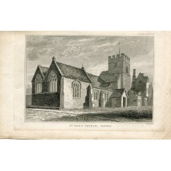 Oxford.. St. Ebb's Church grabado por J. Barnett en 1835