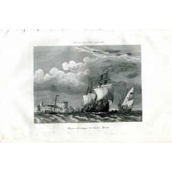 Ships from the time of Carlos Quinto engraved by A. Roca