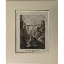 Aqueduc de Peña Cortada - Gravure ancienne, 1810 - Alexandre Laborde
