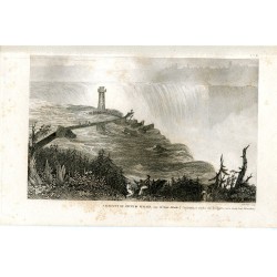 Cataracte ou Chute du Niagara (view of Goat-Islande) engraved by Schroeder