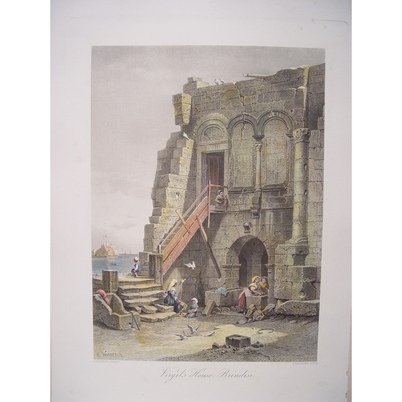 Virgil's House, Brindisi, after C. Werner. Engraved by C. Bertrand (c.1875)