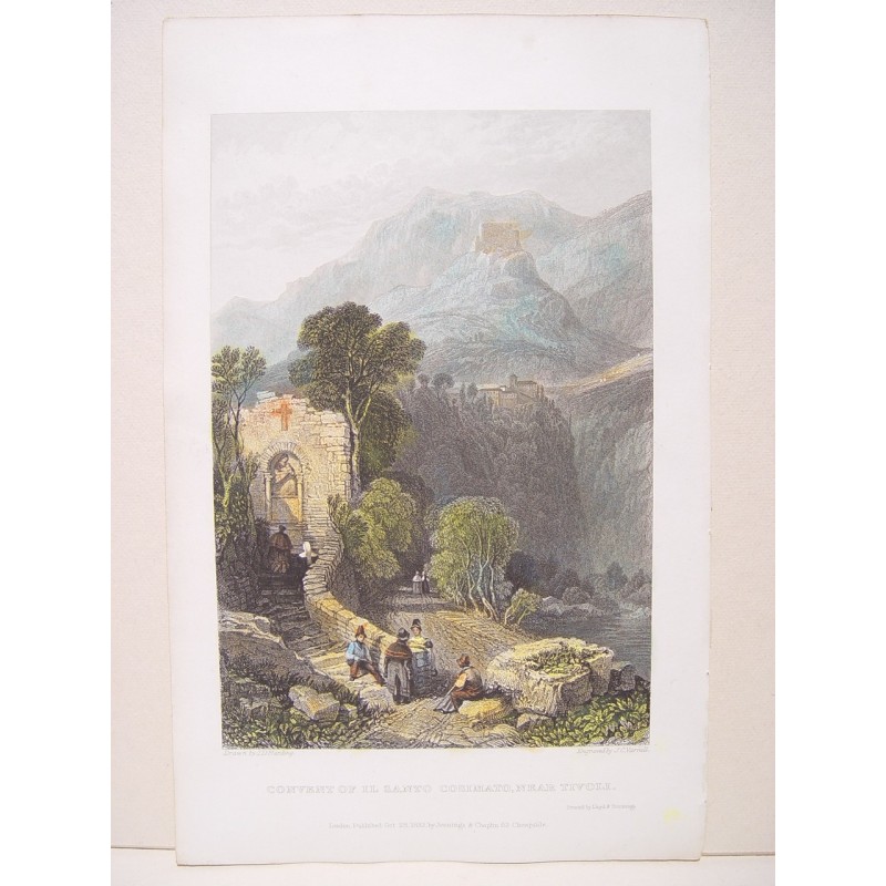 Convent of il Santo Cosimato, near Tivoli. After J.D. Harding. J.C.Varral (1832)