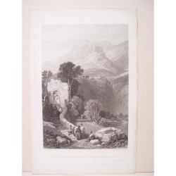 Couvent du Santo Cosimato, près de Tivoli. D'après J.D. Harding. J.C. Varral (1832).