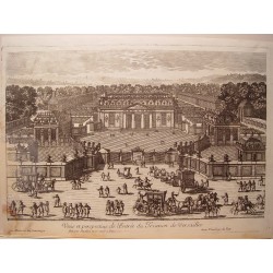 «Veue et perspective de l´Entrée du Trianon de Versailles». Dib..y grabó Pierre Aveline (París,1656-1722).
