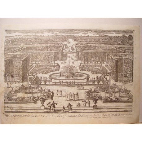 «parterre d´Eau, de la fontaine de Latone, des Jardins et Canal de Versailles». Dib. y grabó Pierre Aveline (París,1656-1722)