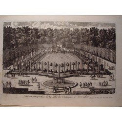 «Veue et perspective de la Salle des Antiques a Versailles». Dib..y grabó Pierre Aveline (París,1656-1722).