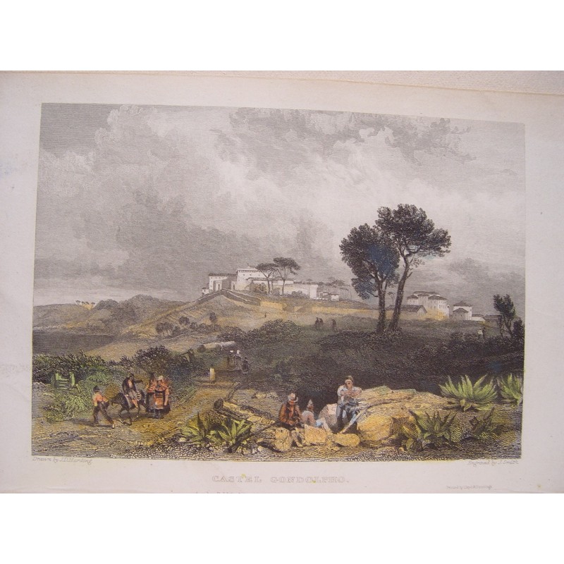 Castel Gandolfo - Antique engraving