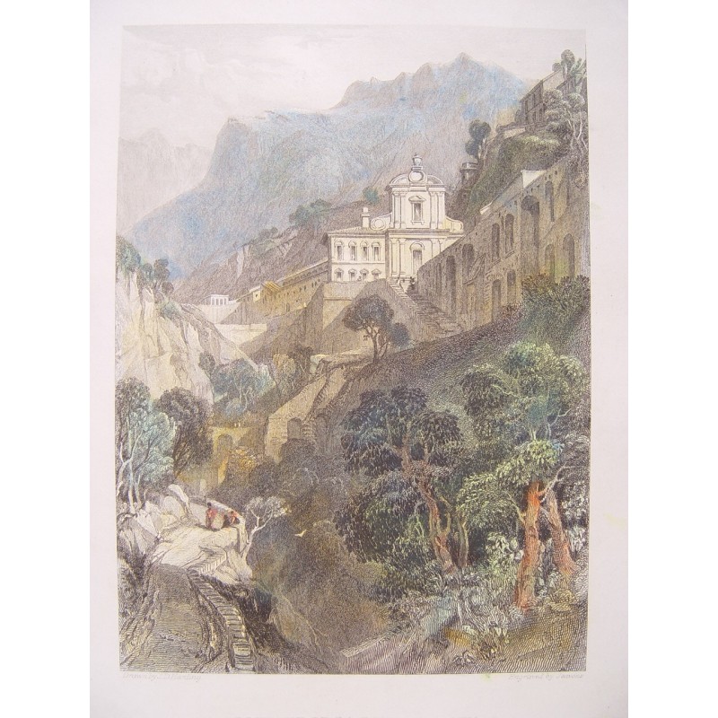 Convento della Santa Trinita, Italia - incisione del 1833.