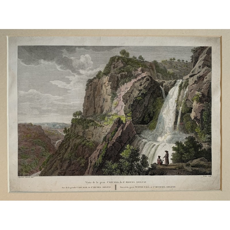 Sant Miquel del Fai - Cascades - Alexandre Laborde - Gravure ancienne 1806.