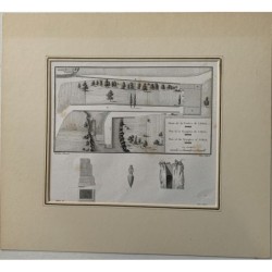 Pianta del Tempio delle Ninfe di Lliria - Laborde - Stampa antica 1810