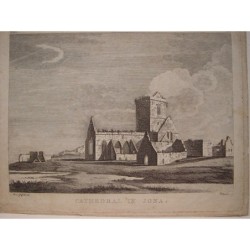 Cathédrale de Jona, Écosse. Gravure ancienne du XVIIIe siècle (1772).