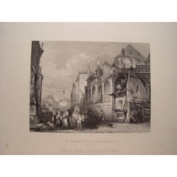 Francia. «St. Germain L´Auxerroi´s, París» Dibujó E. H. Wehnert (Londres,1813-1868) Grab. J. H. Henshall (Manchester, 1856-1928)