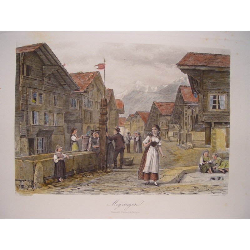 Meiringen (Suisse), GG Kilburne. Gravure de C.W. Sharpe (vers 1875).