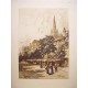 Church of St. Pierre at Caen (France). Antique engraving.