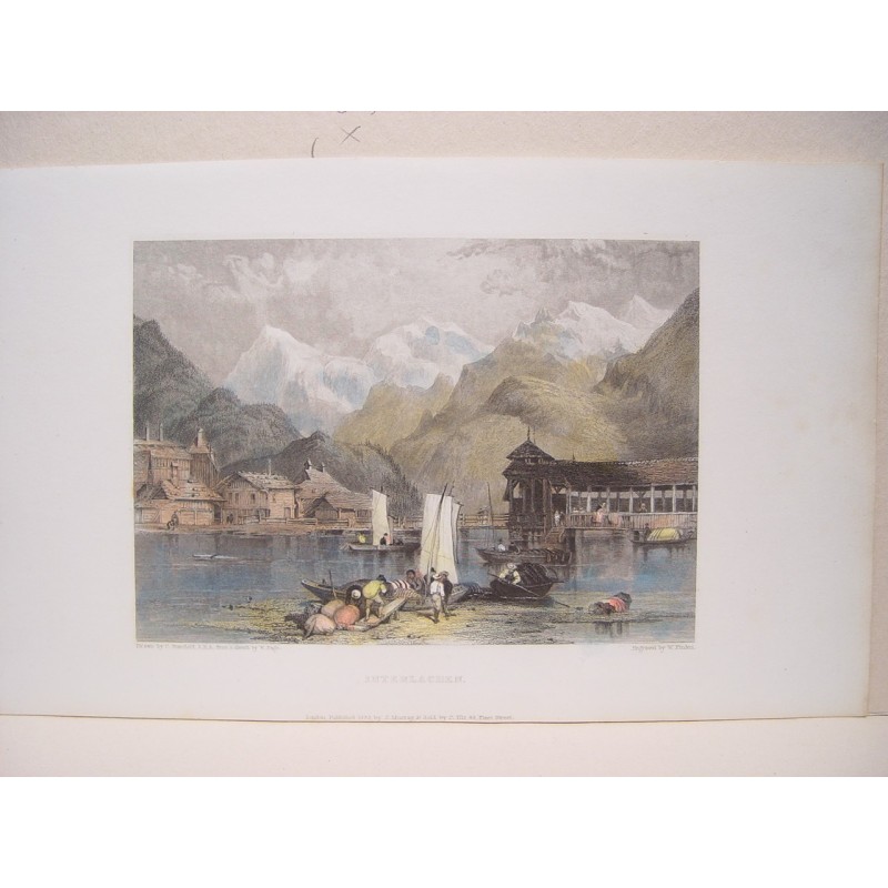 Interlaken, Schweiz. Antiker Stahlstich, ca. 1833.