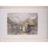 Interlaken, Svizzera. Antica incisione su acciaio, c. 1833.