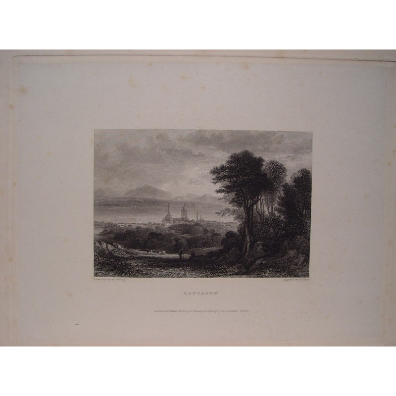 Lausanne, Schweiz – Antiker Druck, ca. 1833