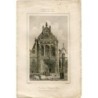 France. Facade of the Church of Brou, engraved by Brou by Lamaitre after a drawing by Gaucherel